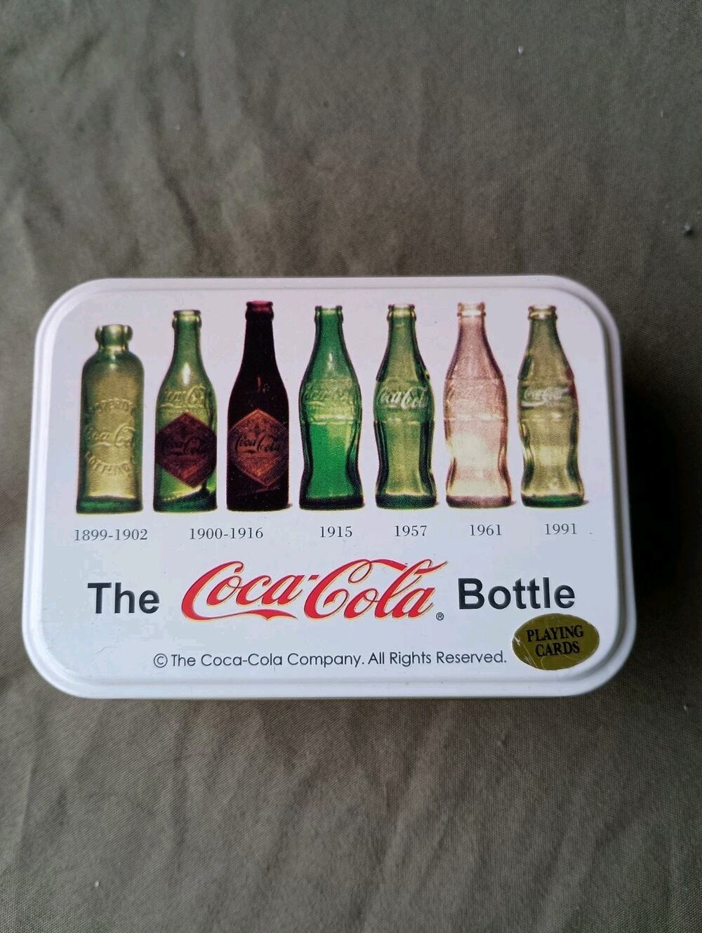 Vintage "The Coca-Cola Bottle" (1899-1991) Deck of Playing Cards Collectable Tin